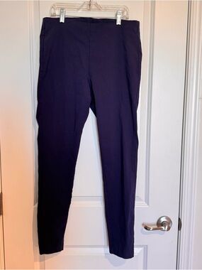 MICHAEL Michael Kors Women's Navy Straight Leg Dress Pants Stretchy Ankle Pants